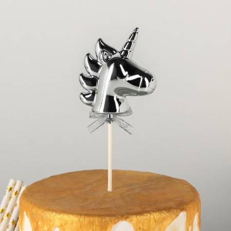 Topper for the cake "Unicorn", 21 × 7 cm, silver color-2