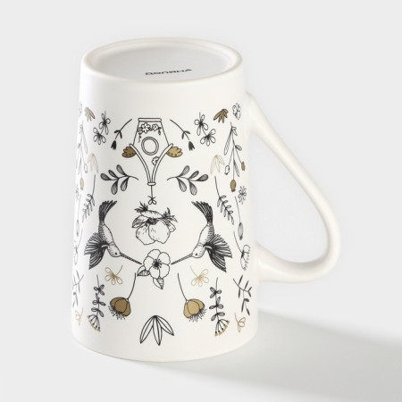 Porcelain share mug "Hummingbird", 380 ml, white color-2
