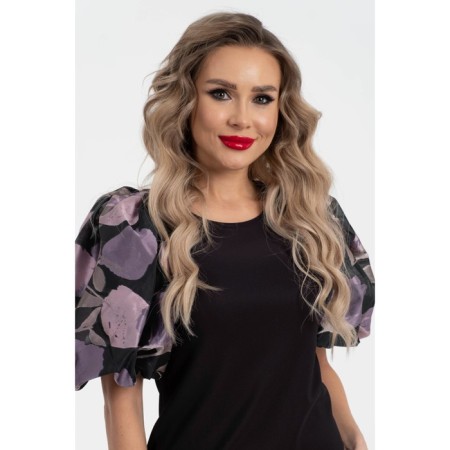 Female dress, size 44, black color, pink-8