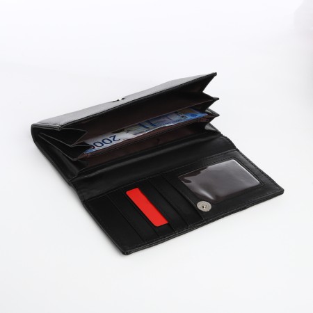 Women's wallet on a magnet, black color-3