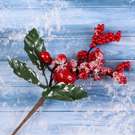 Decor "Winter charm" apple berries Greens on a branch 25 cm-2