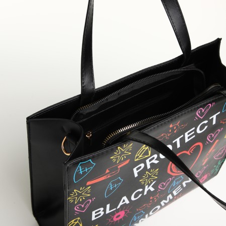 Women's bag with lightning, black color-5