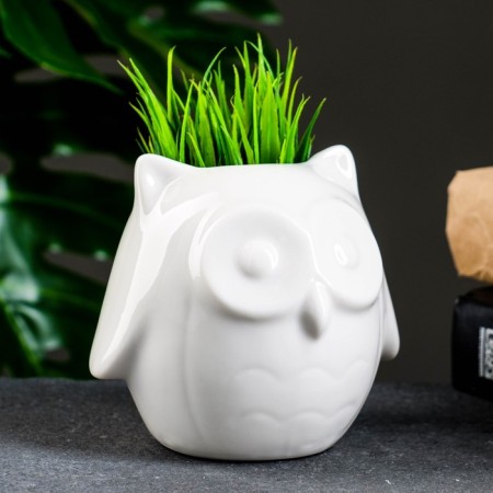 Pot "Council Moon" White, 10.5x9x10cm