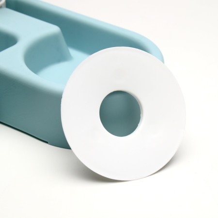 Double bowl with a carrot (removable bottle) 28 x 23 x 20.5 cm, blue-3