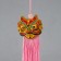 Textile suspension, plastic "Chinese lion" pink 2x4x14 cm