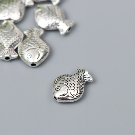 Busina for creativity Metal "Large fish" silver G318B1269 1.3x1.7 cm
