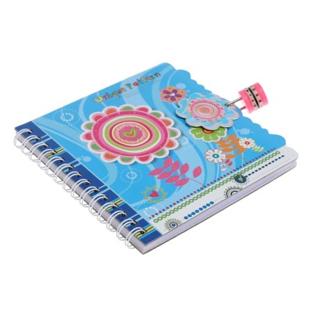Notebook in a gift box, on a lock, A6, 50 sheets, line "Flowers", mix-5