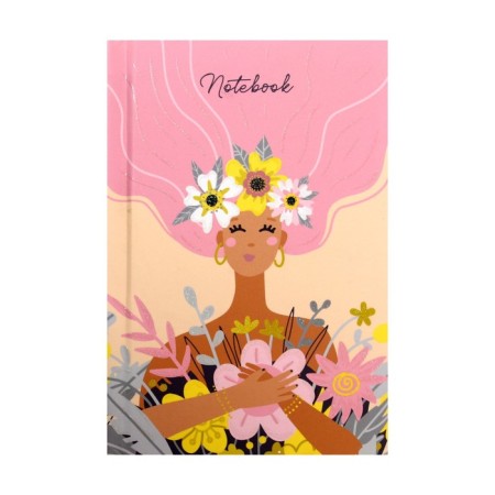 Notebook A6, 64 sheets to the point "Spring", solid cover, matte lamination, glitter, block 65g/m2-1