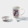 Ceramic mug with a stand and a spoon “Unicorn in Dreams”, 330 ml, Mix drawing