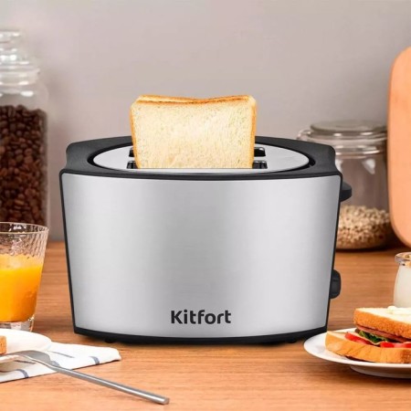Toster KitFort KT-6248, 800 W, 6 frying modes, 2 toasts, black-silver-1