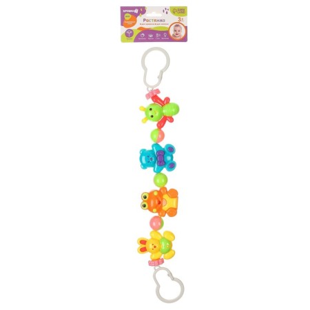 Stretching to a stroller/crib "Bear and Friends", 4 toys, color mix, crush me-4