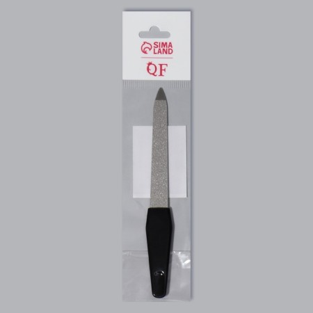 Metal file for nails, rubberized pen, 12 cm, silver/black color-3