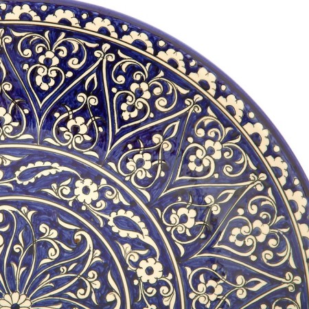 Lryagan Round Rishtan Ceramics, 41cm, Kara Kalam, Mix-8