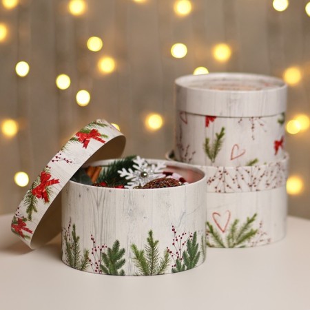 A set of boxes 3 B1 "Happy New Year" 16 x 10, 14 x 9, 13 x 8.5 cm-3