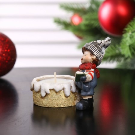 Souvenir Polystone SPRISE with a candle "Boy/Girl in a hat-star" MIX 7.2x8x5.2 cm-4