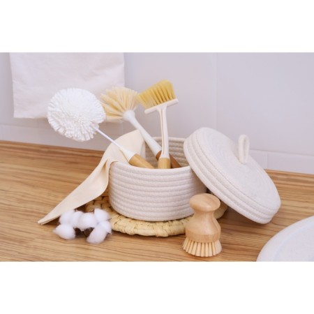 Basket for storage ladled handmade LadOM "Bell", 16 × 16 × 12 cm, beige color-5