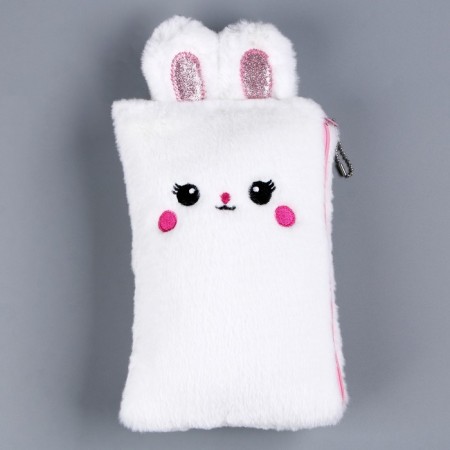 Penal School Soft "Bunny", 21 × 13 cm, plush, white color-1