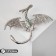 Brooch "Dragon" flying, green color in silver