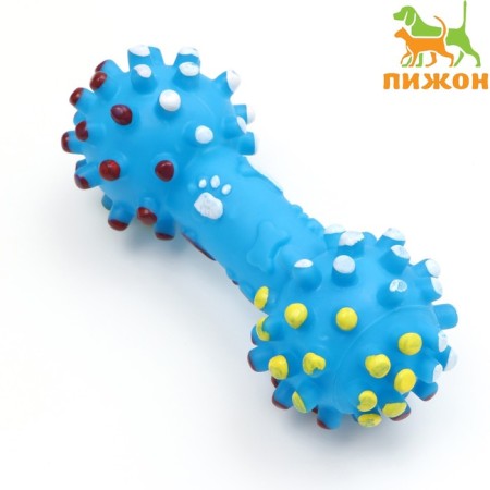 The toy squeaks enlarged "dumbbells with paws" for dogs, 16.5 x 6 cm, blue
