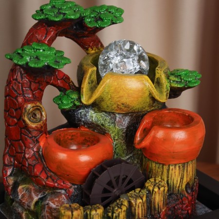 Fountain "barrels of greens at the fence" 26x22.5 cm (with backlight)-1
