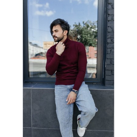 Jumper male ise, size 56, burgundy color-9
