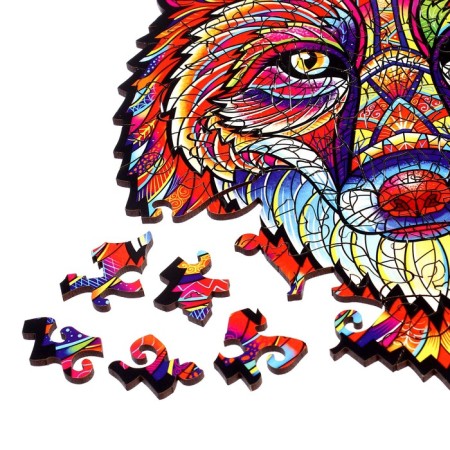 Wooden puzzle with a two -layer lid "Fairytale" s-3