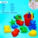 Set for playing in sand No. 113 (8 molds, scoop, watering can, rake, bucket) mix