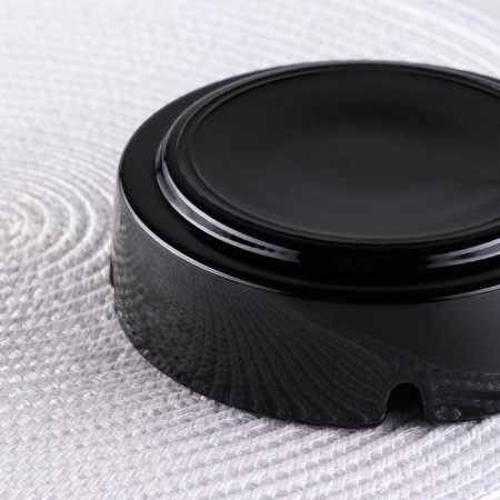 Glass -ceramic ashtray, d = 10.7 cm, stacked, black color-1
