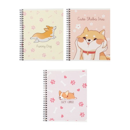 Notebook 96 liters on the crest cute dogs, regional cards, block offset mix