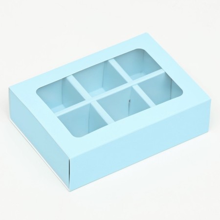 Box for sweets 6 pcs, mint, 13.7 x 9.85 x 3.86 cm-1