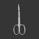 Manicure scissors "Premium", for cuticle, bent, narrow, 9.3 cm, on the blist, silver color