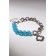 Bracelet "Flower" chain, blue color in silver, l = 16 cm