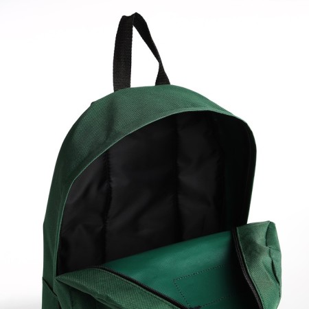 School backpack from textiles with lightning, external pocket, green color-5
