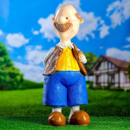 Garden figure "Grandfather with a pipe" 21x23x58cm mix