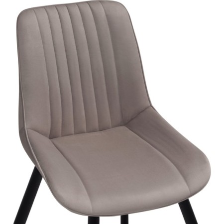 Stool on a metal frame Seda metal/velor, white/latte 50x56x82 cm-4