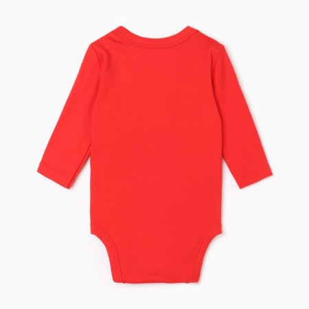 New Year. Bodi with a long sleeve of crumb I am Reindee, height 86-92, red-4