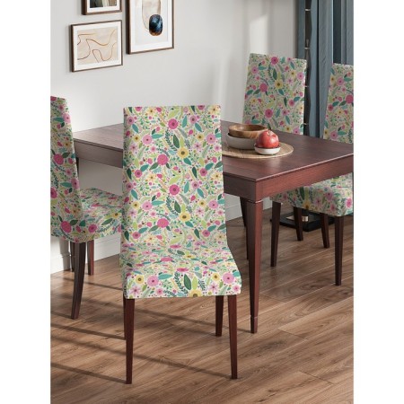 Czech for a chair "Bright flower paradise", decorative, velor-2