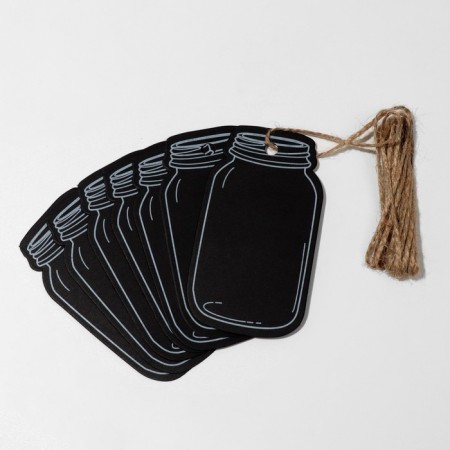 Cretaceous price tag "Bank" set of 10 pcs., On a rope, 9 × 5 cm, black color-1