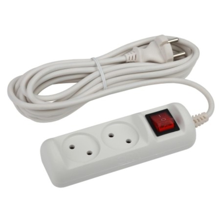 Extension cord electric era U-2S-3M-2X1 without grounding with switch 2 outlet 3 m, PVS 2x1mm2 10a 10a