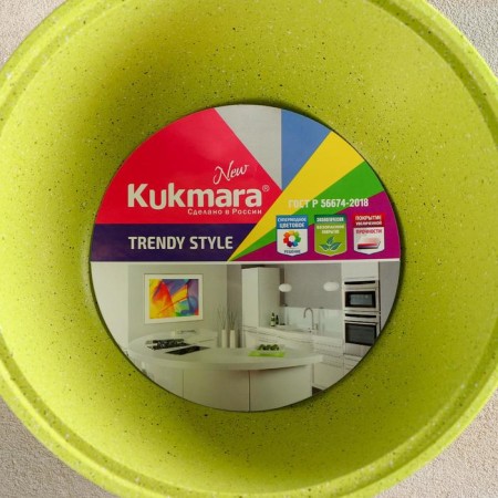 Trendy Style, 2 liter pan, glass cover, anti -stick coating, green color-11