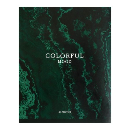 Notebook of 48 sheets in the Calligrata Emerald Cage, covered cardboard, block No. 2, whiteness 75% (gray sheets), mix-1