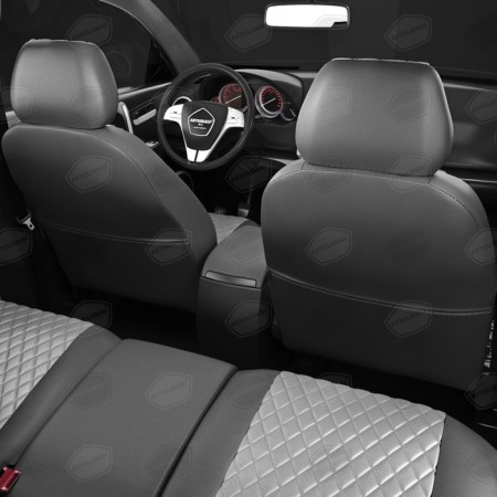 Auto-Chekhls for Peugeot Expert Tepee 2 since 2007-2016, 3 places, van, perforation, eco-leather, light gray color, dark gray-6