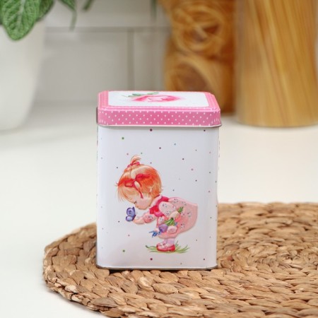 Bank with a cover for bulk products Provence Spring, 860 ml
