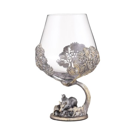 Cognac glass "Hunting for a boar", 550 ml, bronze-2