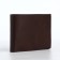 Male purse without fastening, department for cards, coins, brown color