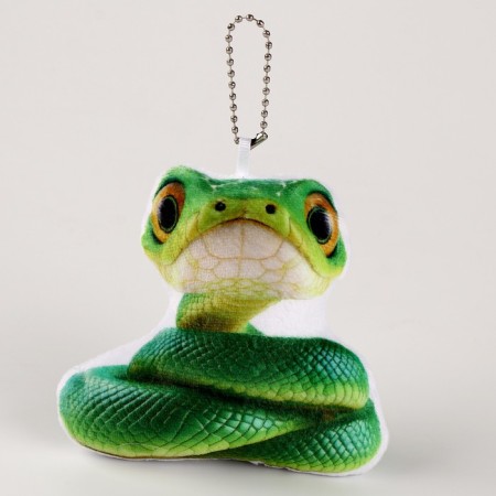 Soft toy on the suspension "snake", 11 cm, green color-3