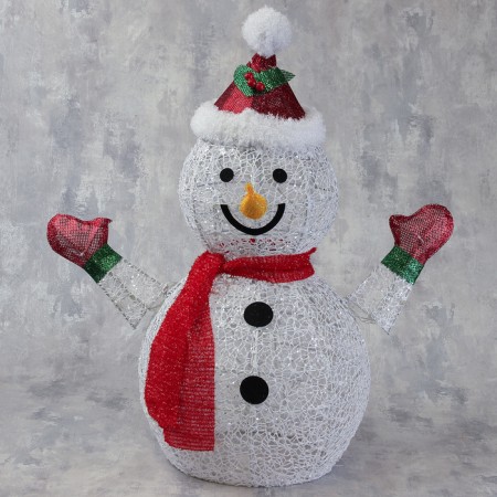 LED figure "Snowman" 60 × 65 × 35 cm, metal, 220 V, glow of white-1