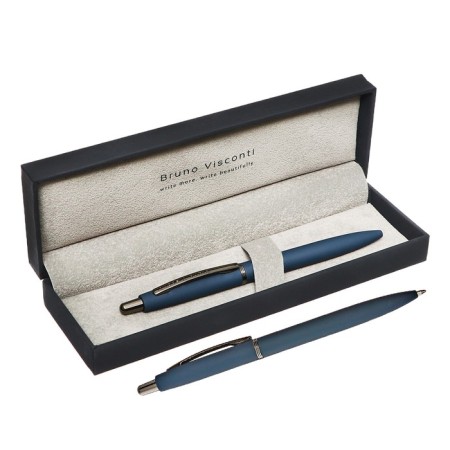 Automatic ball handle, 1.0 mm, BrunovisConti San Remo, blue rod, powder metal case Soft Touch, in a tube