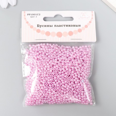 Set of beads "needlework" plastic, diameter 3 mm, 25 g, light pink-2