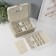 Casket to the leatherette for jewelry "Bow" white-gray 17x23.5x10 cm
